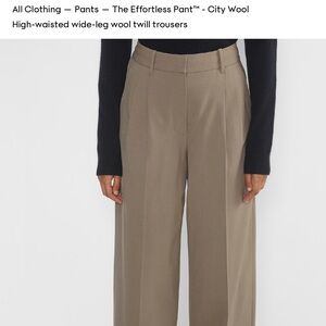 The  Effortless Pant™ City Wool High-Waisted Wide-Leg Pants — Taupe